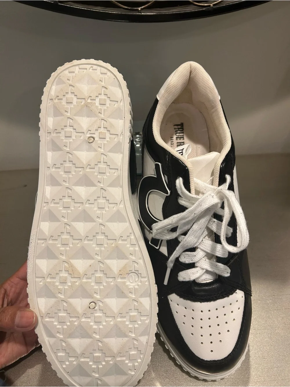 True Religion Black and White Low-Top Sneakers